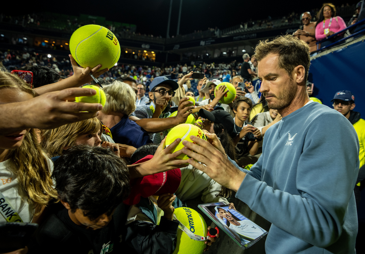 Thursday, August 10, 2023 - Andy Murray (GBR) during the 2023 National Bank Open presented by Rogers at Sobeys Stadium in Toronto, Ont.. (Tyler Anderson\Tennis Canada)