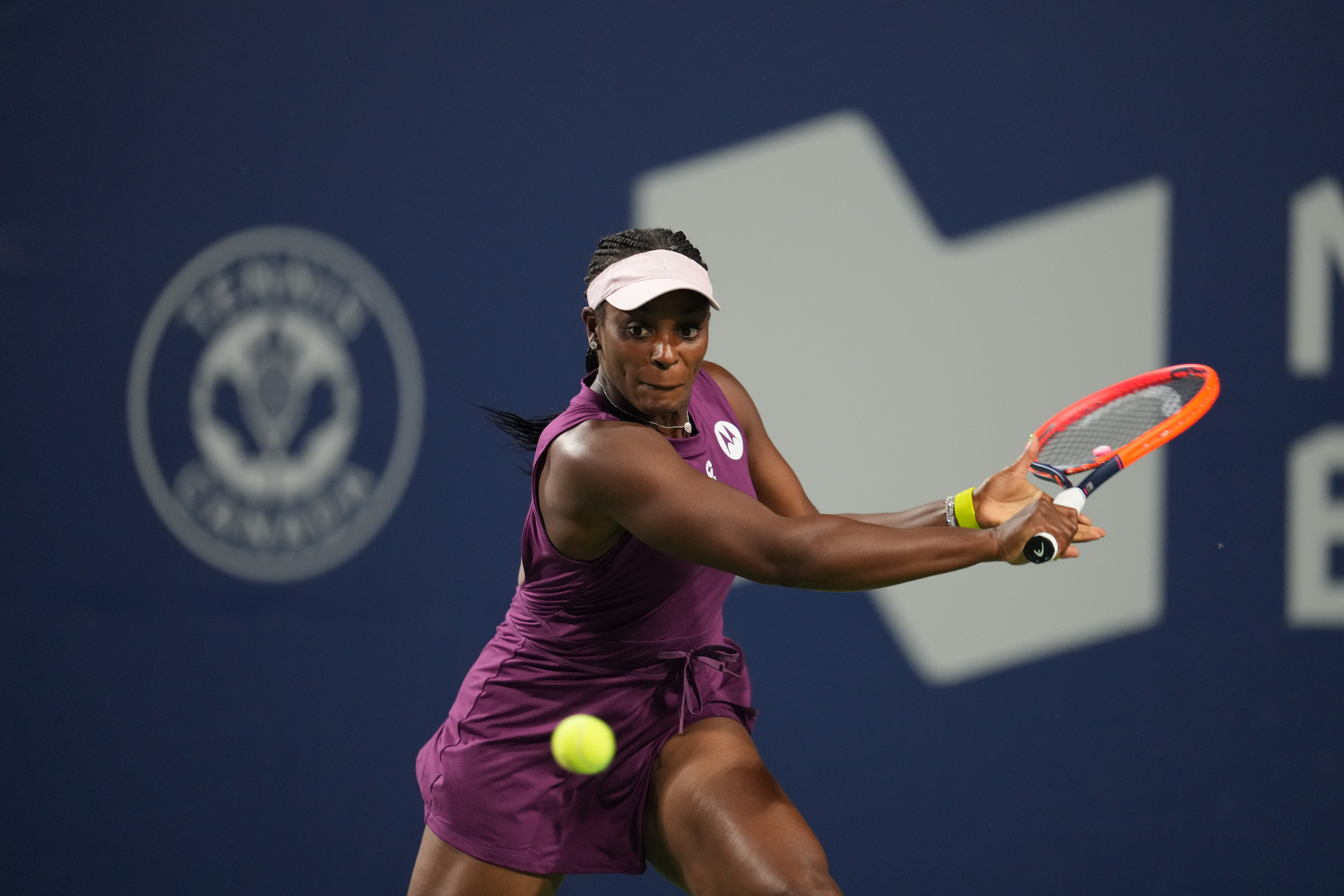 Sloane Stephens v Greet Minnen at NBO Toronto at Sobeys Stadium in Toronto, Ontario on August 6, 2024. Photo by Peter Power\Tennis Canada