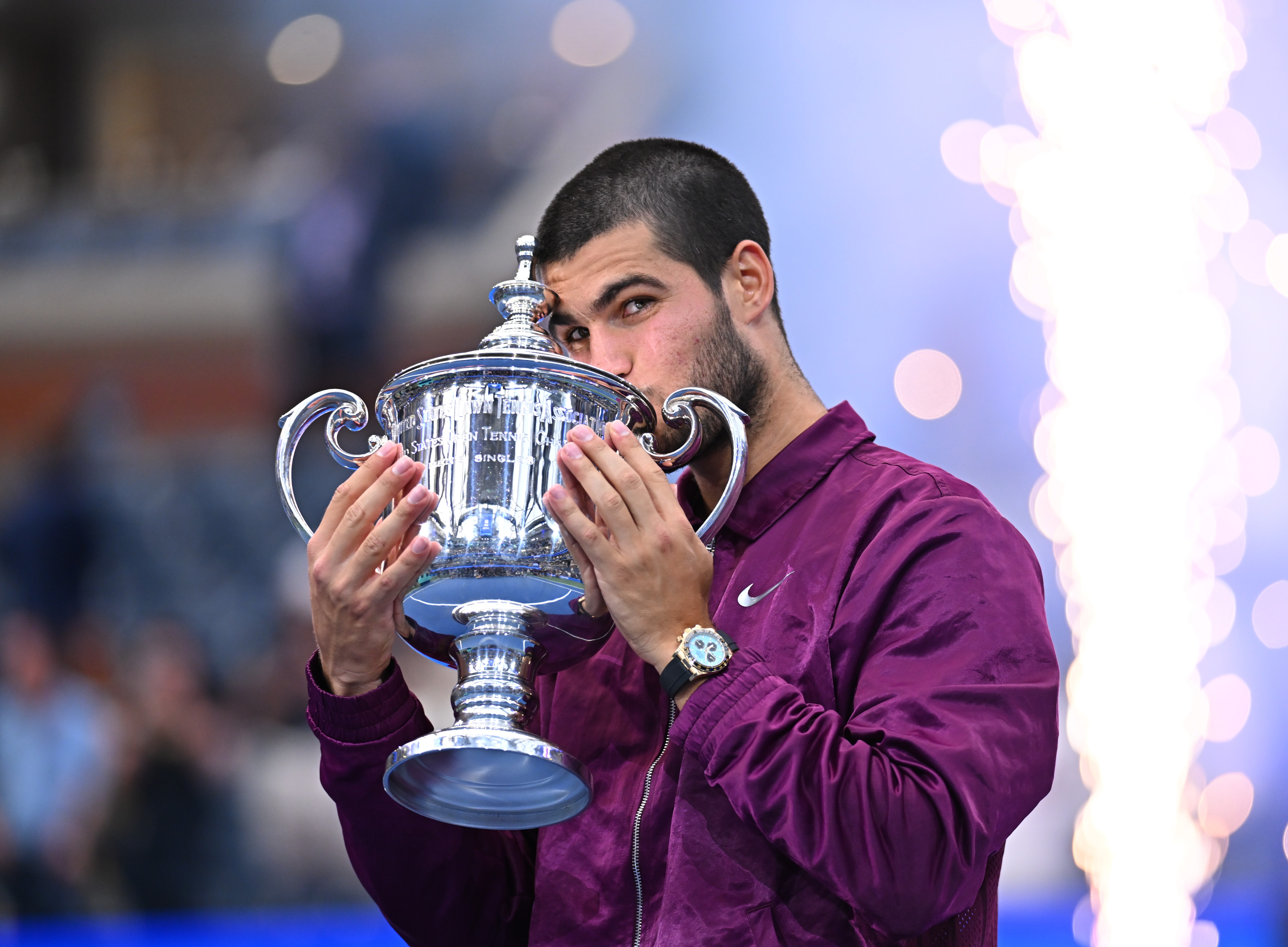 NEW-YORK, USA- SEPTEMBER 7: Images of Carlos Alcaraz from Spain Italy on day 15,
photo by Corinne Dubreuil/ATP Tour