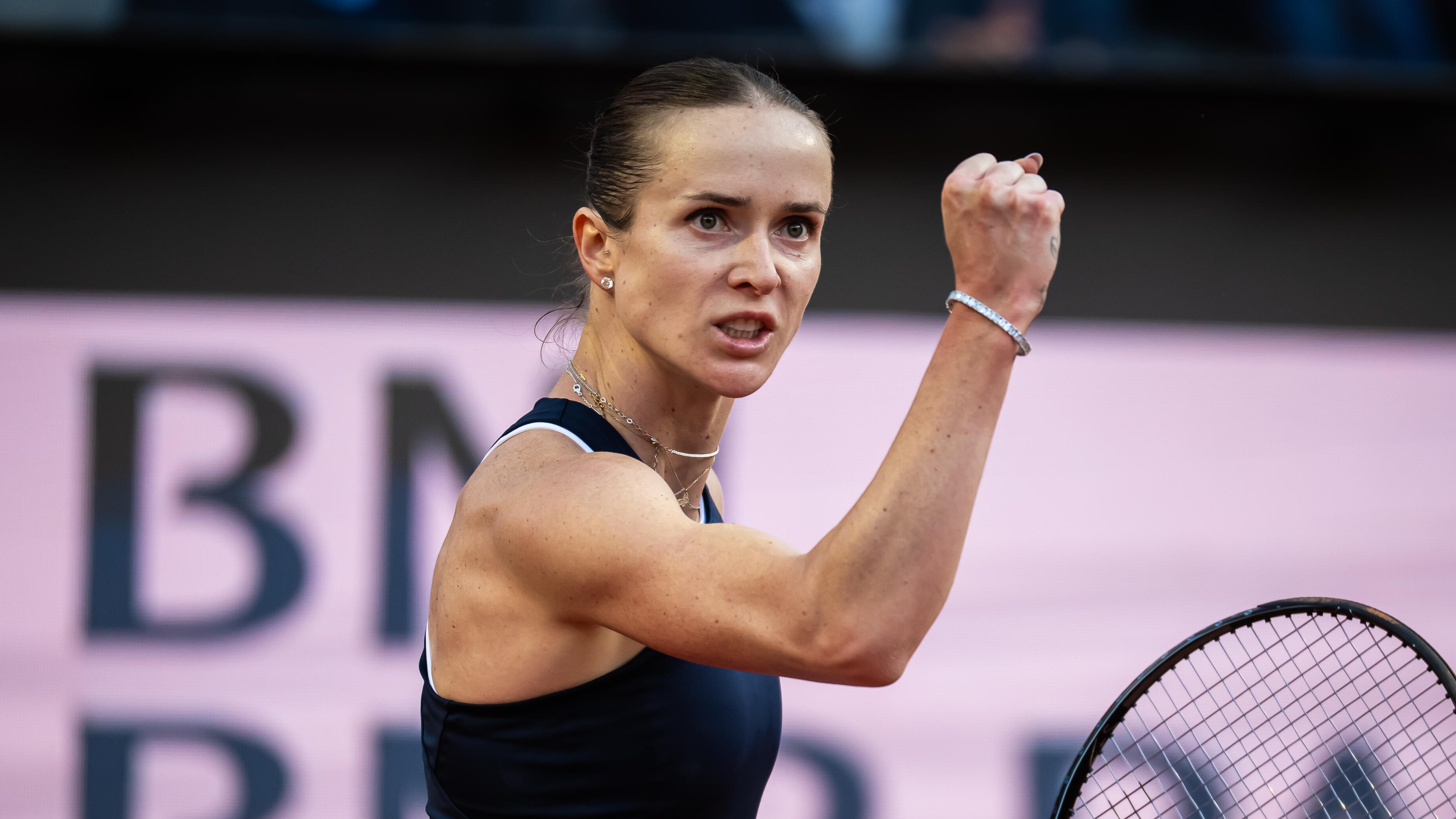 Elina Svitolina of Ukraine in action during the final of the 2026 Internazionali BNL D'Italia WTA 1000 tennis tournament